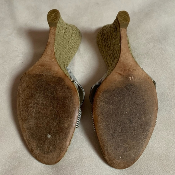 CHANEL Wedge Espadrille Sandals Size 38.5 - Picture 4 of 8